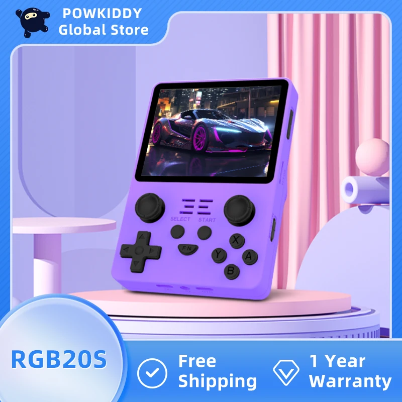 

Новая портативная игровая консоль POWKIDDY RGB20S, 3,5 дюйма, 4:3 IPS экран, независимая система RK 3326 Linux, детские подарки