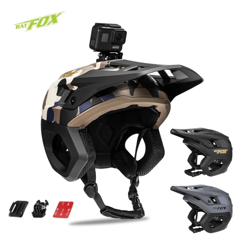 

Велосипедный шлем BATFOX, шлем 3/4 MTB BMX, детский шлем для гонок на горном велосипеде, встроенная защита ушей, внедорожный велосипедный шлем