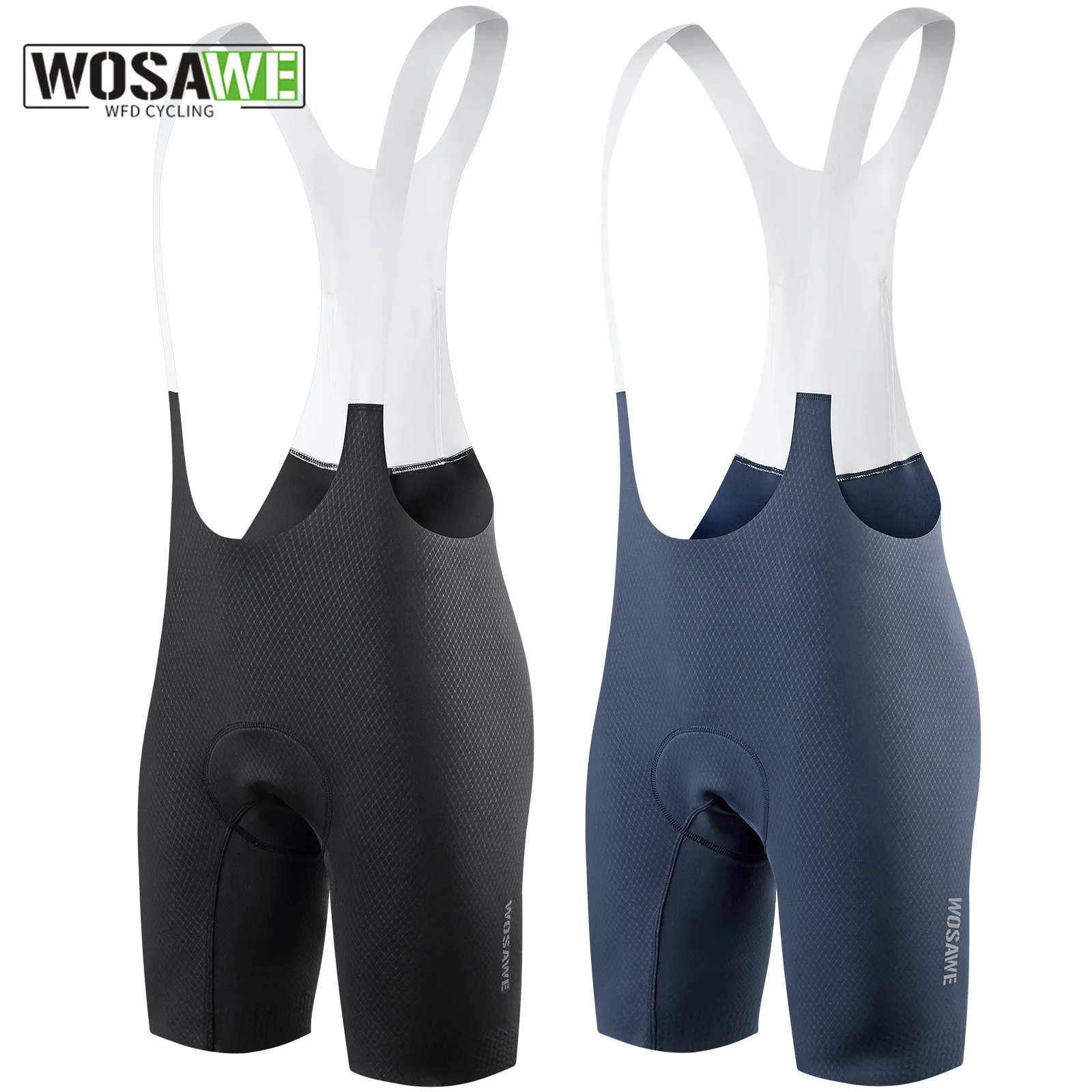 WOSAWE Men Cycling Bib Shorts Men's Breathable Mtb Road Bike Tights Race Summer Shorts Elastic Interface