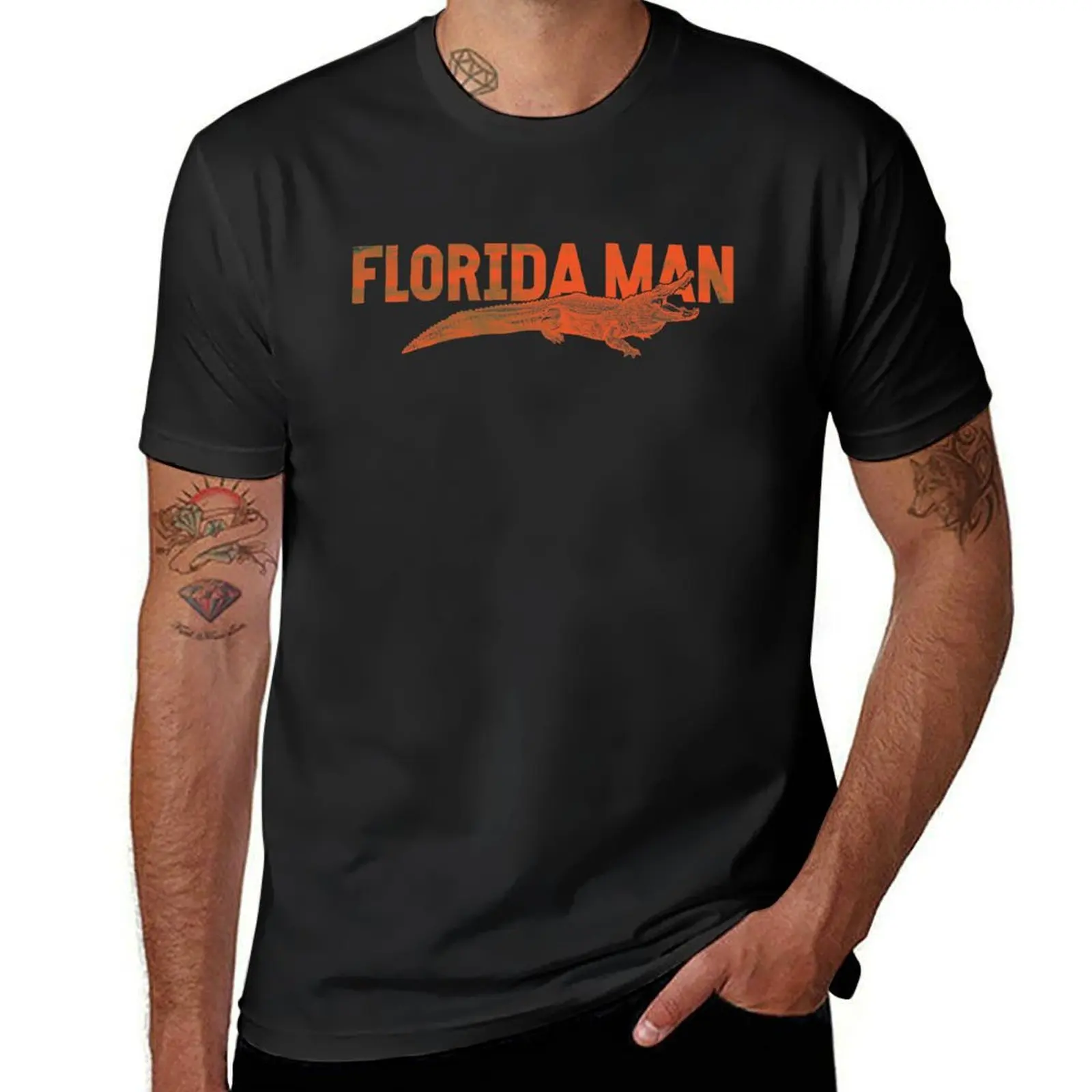 

Florida Man Wood Grain T-Shirt customs design your own animal prinfor boys quick-drying oversized mens champion t shirts