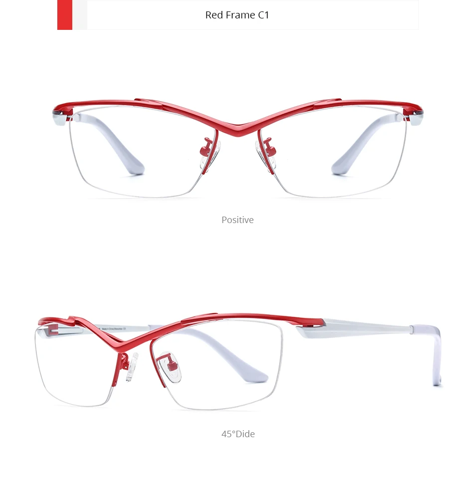 FONEX Titan-Brillengestell für Herren, Markendesign, halbrandlose quadratische Brille, halbrandige japanische ultraleichte Brille 85763 – Detail 6