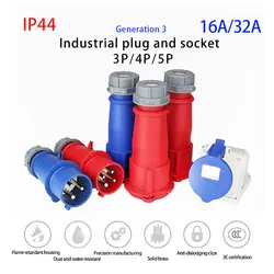The 3rd Generation Industrial Plug Socket 16A/32A 3P 4P 5P Waterproof Explosion-Proof Electrical Connection Wall-mounted Socket