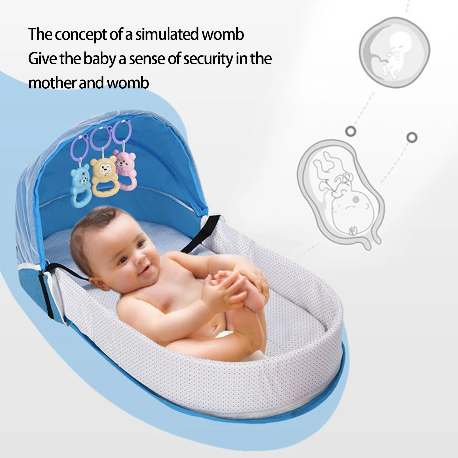 Kids Baby Travel Bed Cribs For Newborn Protection Mosquito Net Portable Bassinet Foldable Breathable Infant Sleeping Basket Bed