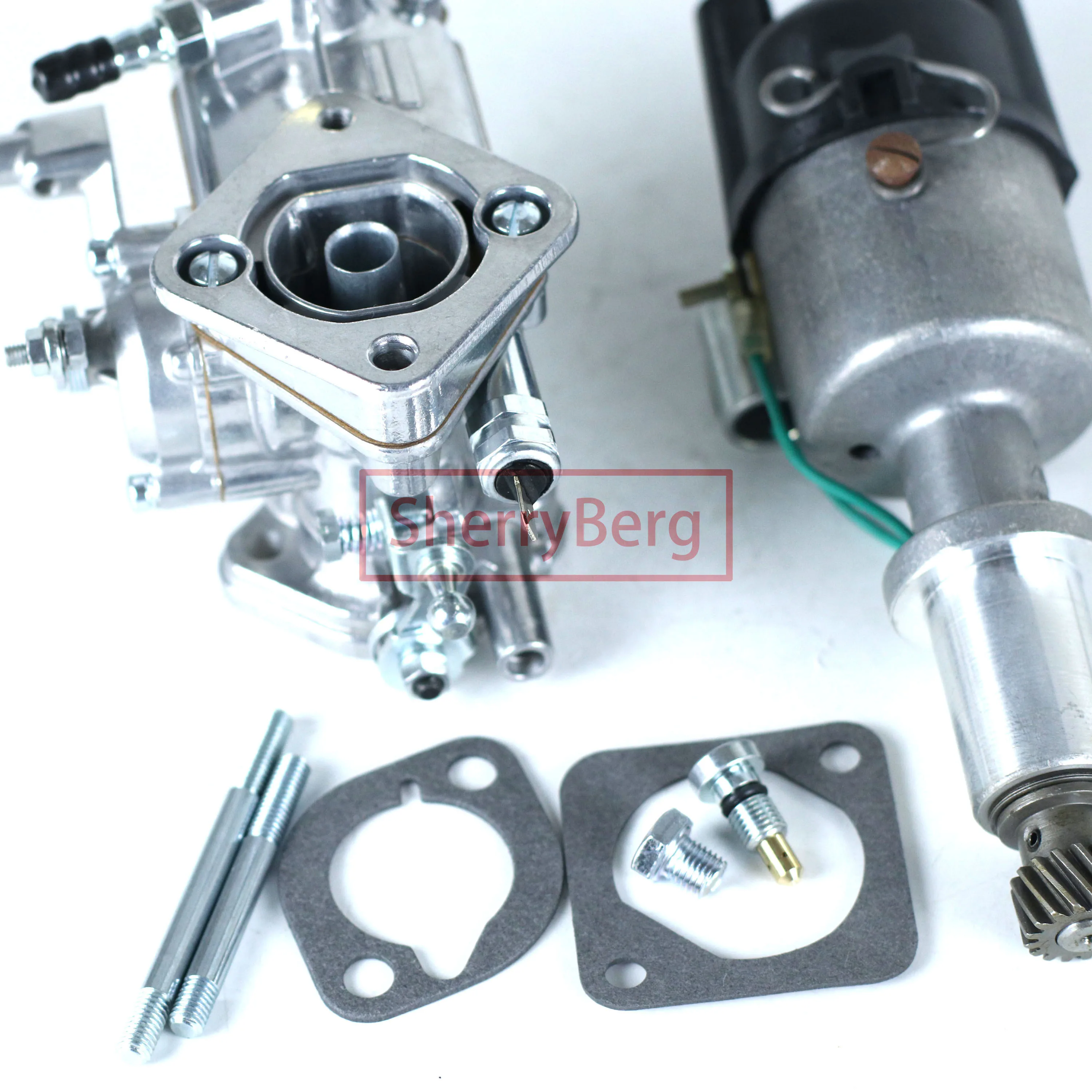 SherryBerg Carburetor Carb + Point Distributor For Fiat 500 126 REP for WEBER TYPE 28 IMB 5/250 652CC 4381128 126P 28IMD 5/250