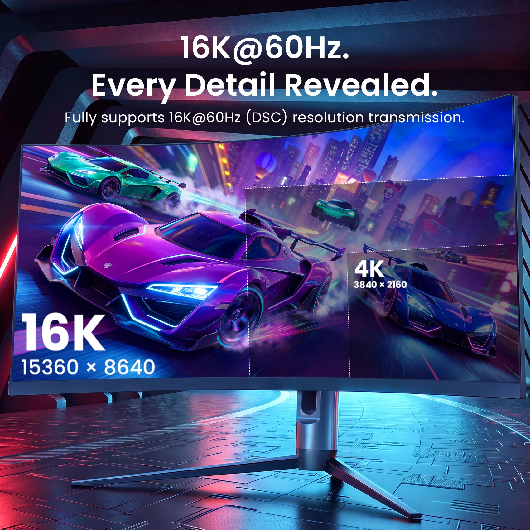 Vention 16K DisplayPort Cable DP 2.1 Male-to-Male Audio Cable 16K@60Hz 8K@240Hz HDR Video and Audio Cable for Gaming Monitors