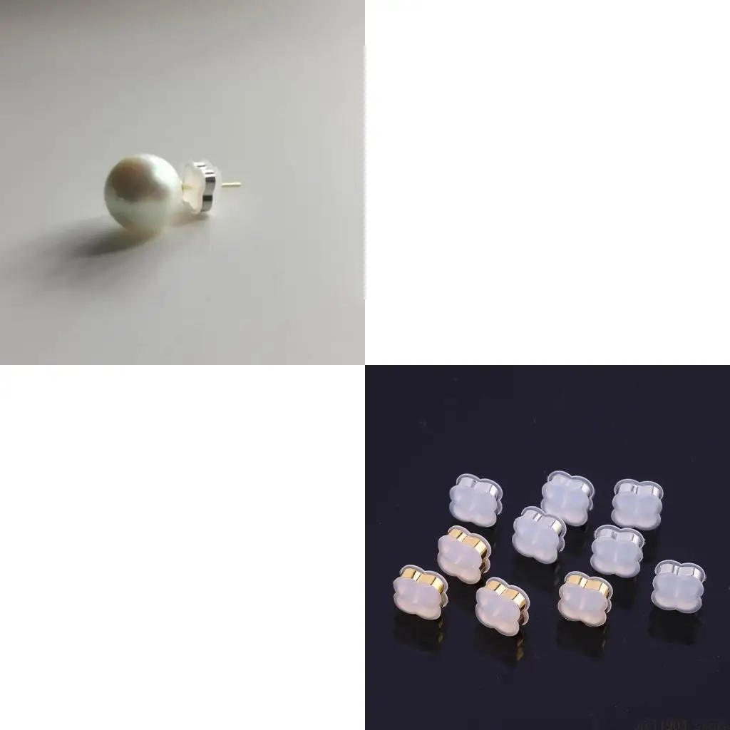 

D46E 10pcs/lot Silicone Earring Backs Soft Clear Ear Safety Backing Pad Backstop Stopper Replacement Part for Earrings