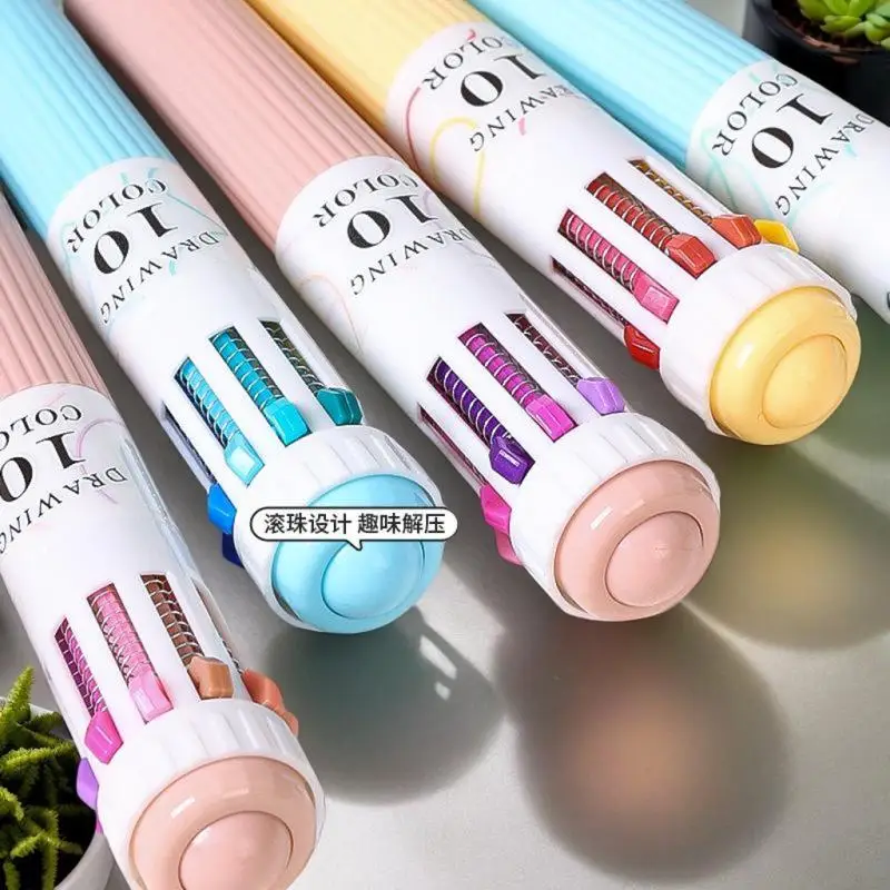 

28 Color Ballpoint Pen 0.8mm Soft Grip Press Multicolor Writing Pen For Drawing School Supplies Stationery