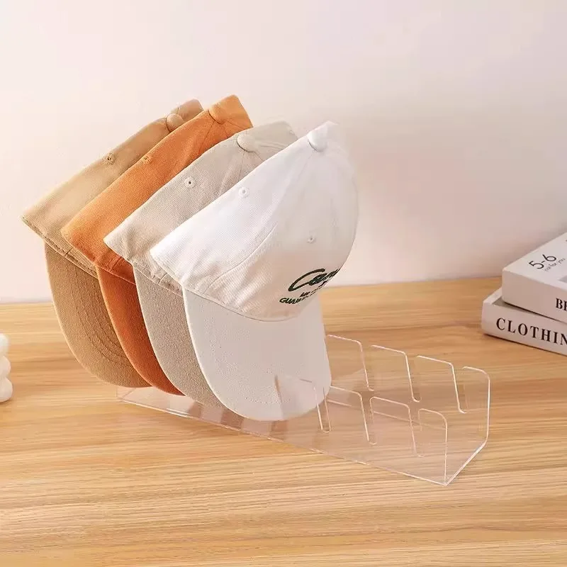 Minimalist Clear Acrylic Hat Organizer, Aesthetic Baseball Cap Display Stand, Transparent Hat Storage Rack