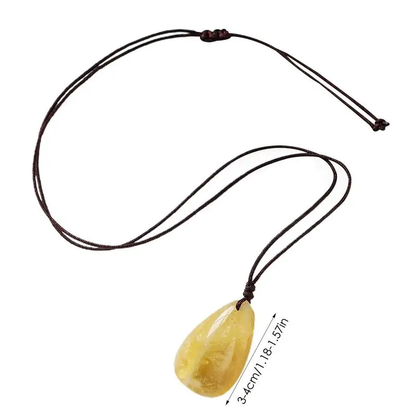 Natural Gemstones Yellow Crystal Water Drop Pendant Citrine Women Jewelry Gift Diy Jewelry Making Necklace Accessories