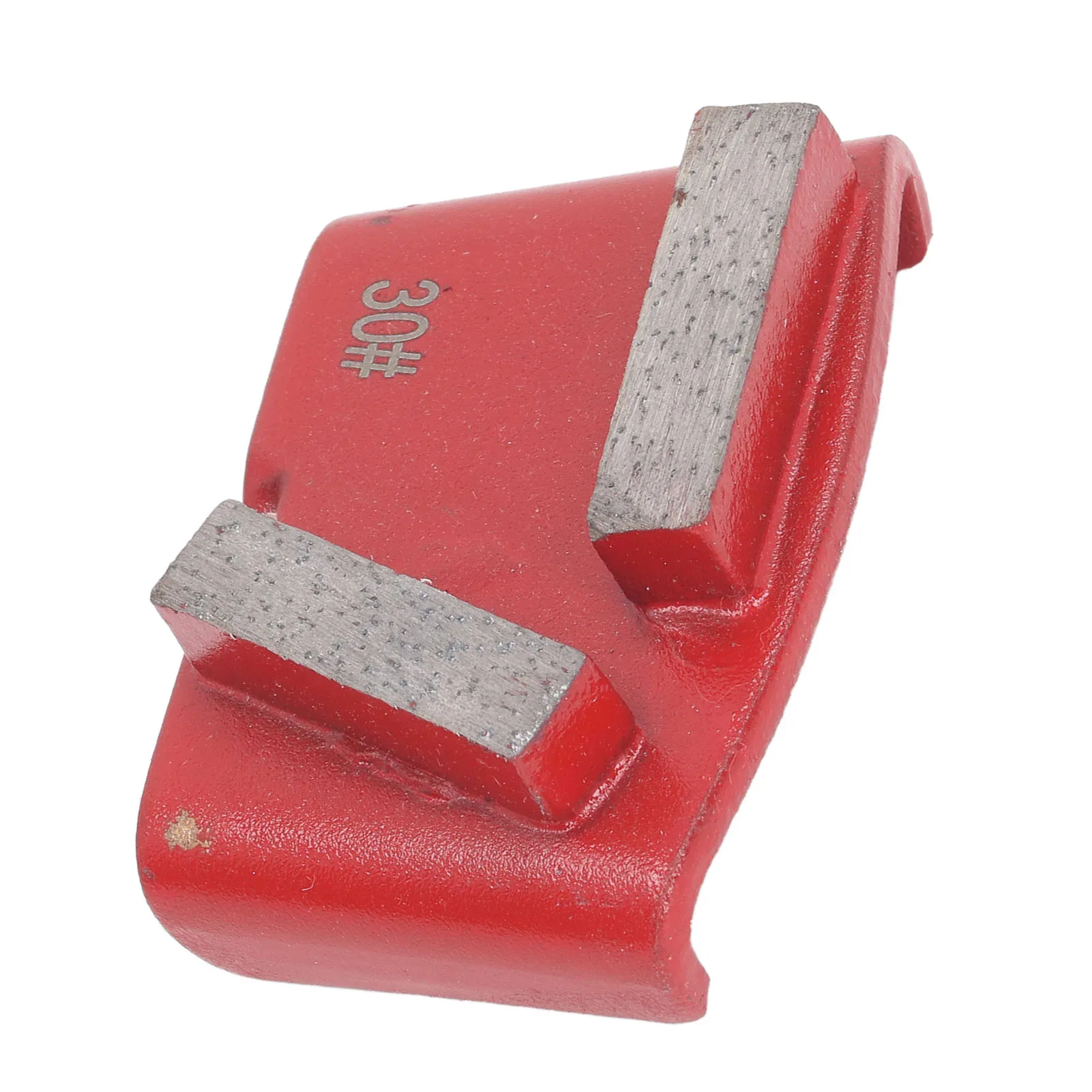 3Pcs Diamond Grinding Shoes Red Trapezoid 2 Long Teeth 30 Grit Concrete Floor Grinding Tool for Polishing Surface Preparation