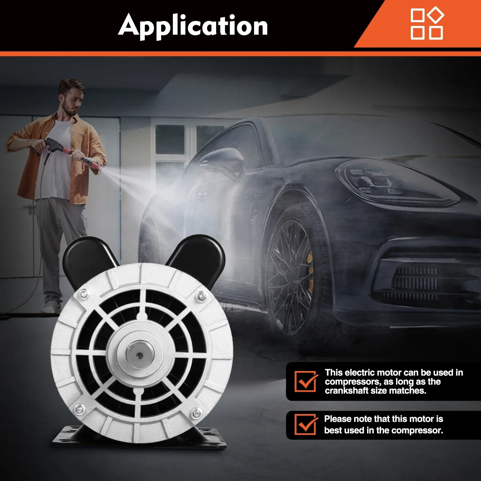 

5HP однофазный электрический воздушный компрессор с рамой 143/5T, электродвигатель, вал 7/8 дюйма, 3450 об/мин, 208-230 В, 60 Гц