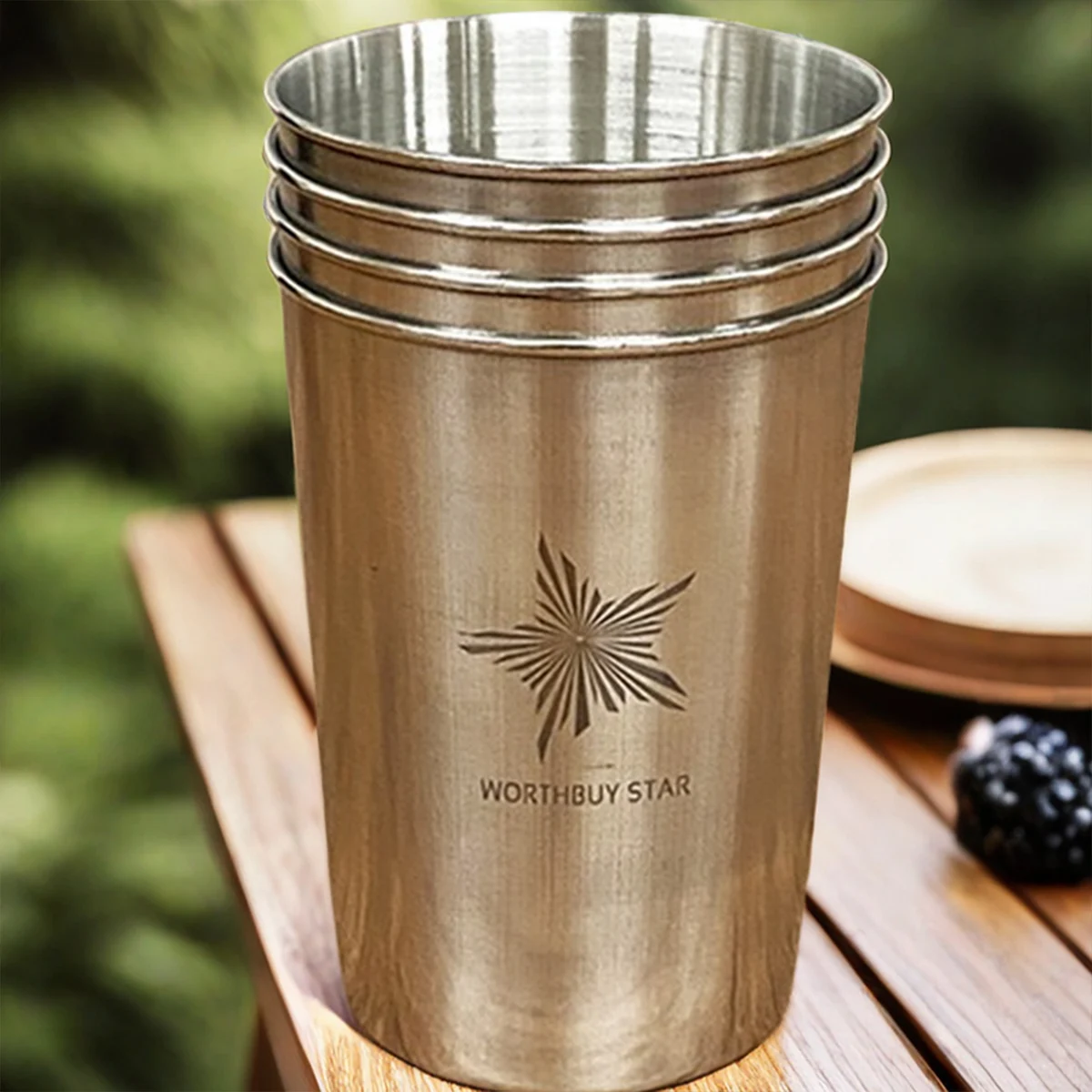 WORTHBUY Outdoor Praktische Reise Edelstahl Tassen Mit Tasche Tragbare Camping Tassen Whisky Wein Gläser Trinkwasser Becher – Detail 12