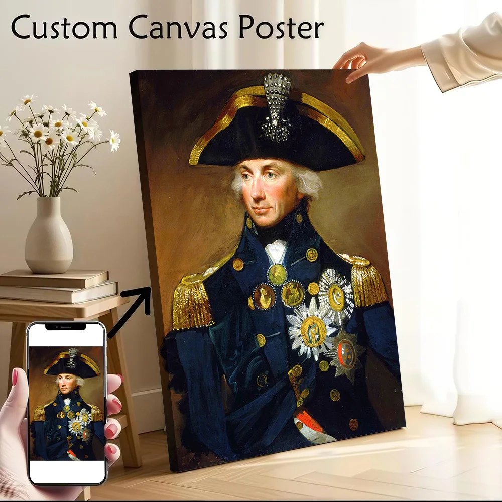 Horatio Nelson Portrait Painting Canvas Print Perfect Gift for Fans Lovers Personalized Wall Art Poster for Decor Room Wand Deko