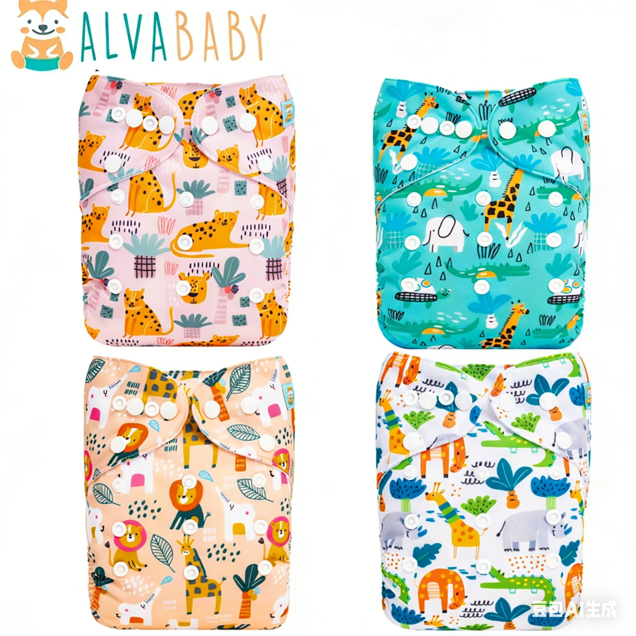 1pc ALVABABY Pocket Diaper for Baby Digital Position Eco-friend Baby Cloth Nappy Reusable Diaper with 1pc Microfiber Insert