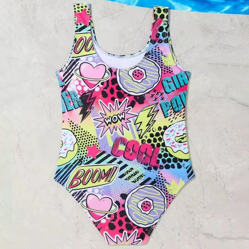 2025 Costume da bagno per ragazze stampato Costume da bagno intero per bambini Bagnanti per bambini femminili Costume da bagno per nuoto Costumi da bagno