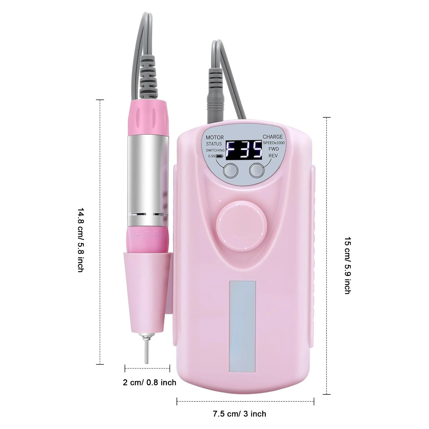 Perceuse à ongles professionnelle sans fil, Portable et Rechargeable, pour l'élimination des ongles et du vernis Gel, idéale pour la manucure à la maison et la voiture