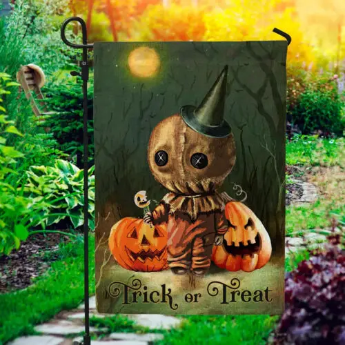 Sam Trick R Treat Halloween Pumpkin Jack-o’-lantern Outdoor Garden Flag