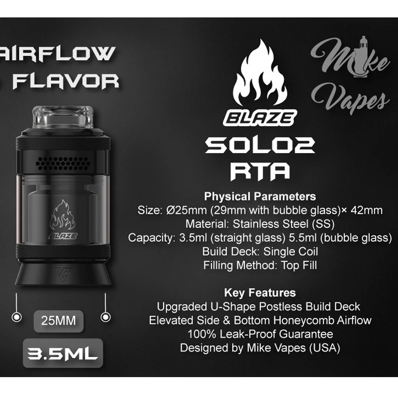 الأصلي Thundercloud الحريق سولو 2 RTA Vape Tank 25 مللي متر ملف واحد قابلة لإعادة البناء Postless سطح السفينة العلوي ملء RTA البخاخة السجائر الإلكترونية #5