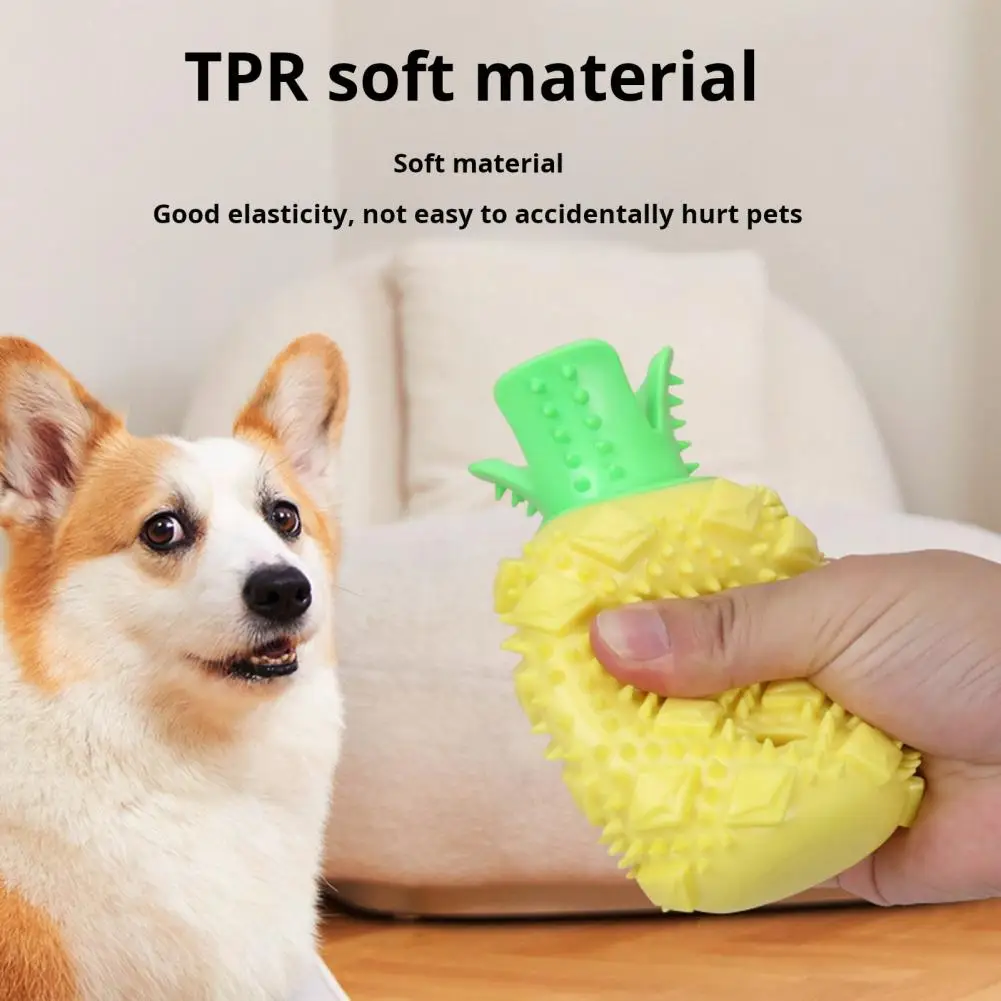 Tartar Control Dog Toy Pineapple Dog Chew Toy for Chewers Rubber Puzzle Toy for Medium Small Dogs Treat Dispensing Fetch Tpr