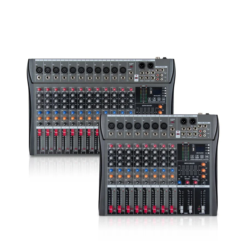 

Mixing console with equalization, professional monitoring mixer, suitable for singing, stage live streaming, outdoor use, with B