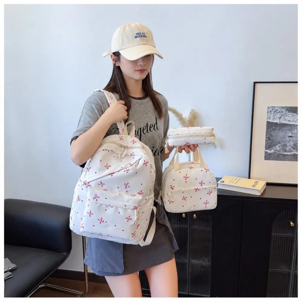 1set Portable 3 in 1 Student Backpack with Pencil Bag Large Capacity Laptop Bag handle bag Travel Backpack Adults