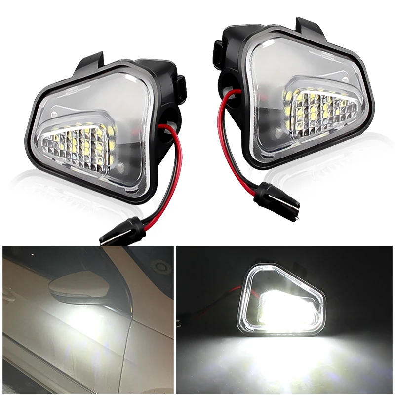 2PCS For VW Passat B7 CC Scirocco Jetta MK6 EOS Beetle R LED Side Rearview Mirror Floor Ground Lamp Puddle Welcome Light