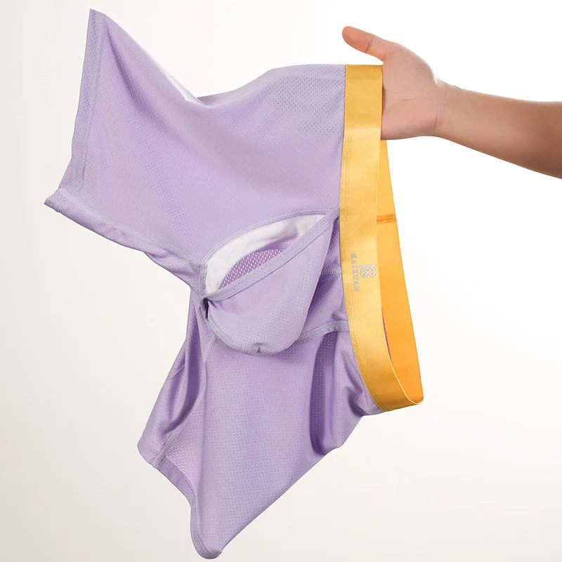 Compression Sports Boxer Briefs Ice Silk ‌Seamless Long Leg Underwear‌ ‌boxers Athletic ‌Anti-chafing Gym Shorts Separate Pouch