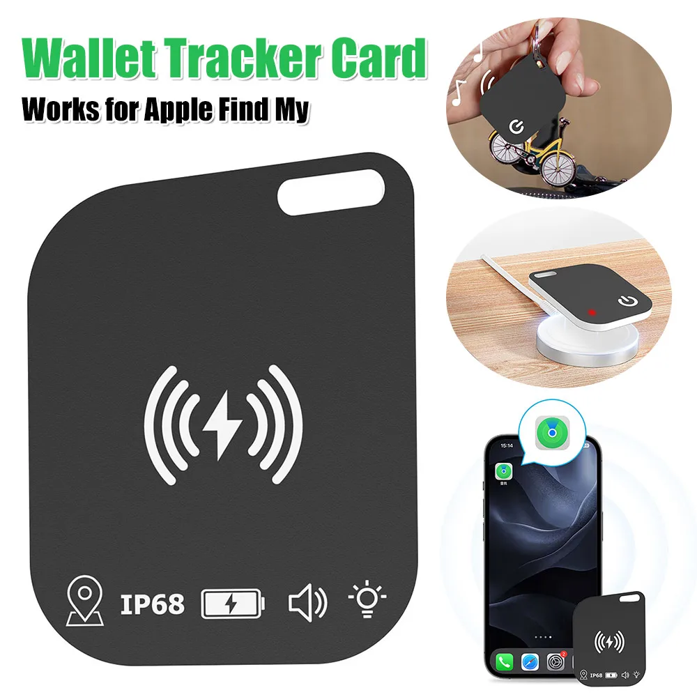 Wireless Charging Smart Tag Wallet Tracker Waterproof Works for Apple Find My Ultra Thin Tracker for Effortless Wallet Tracking
