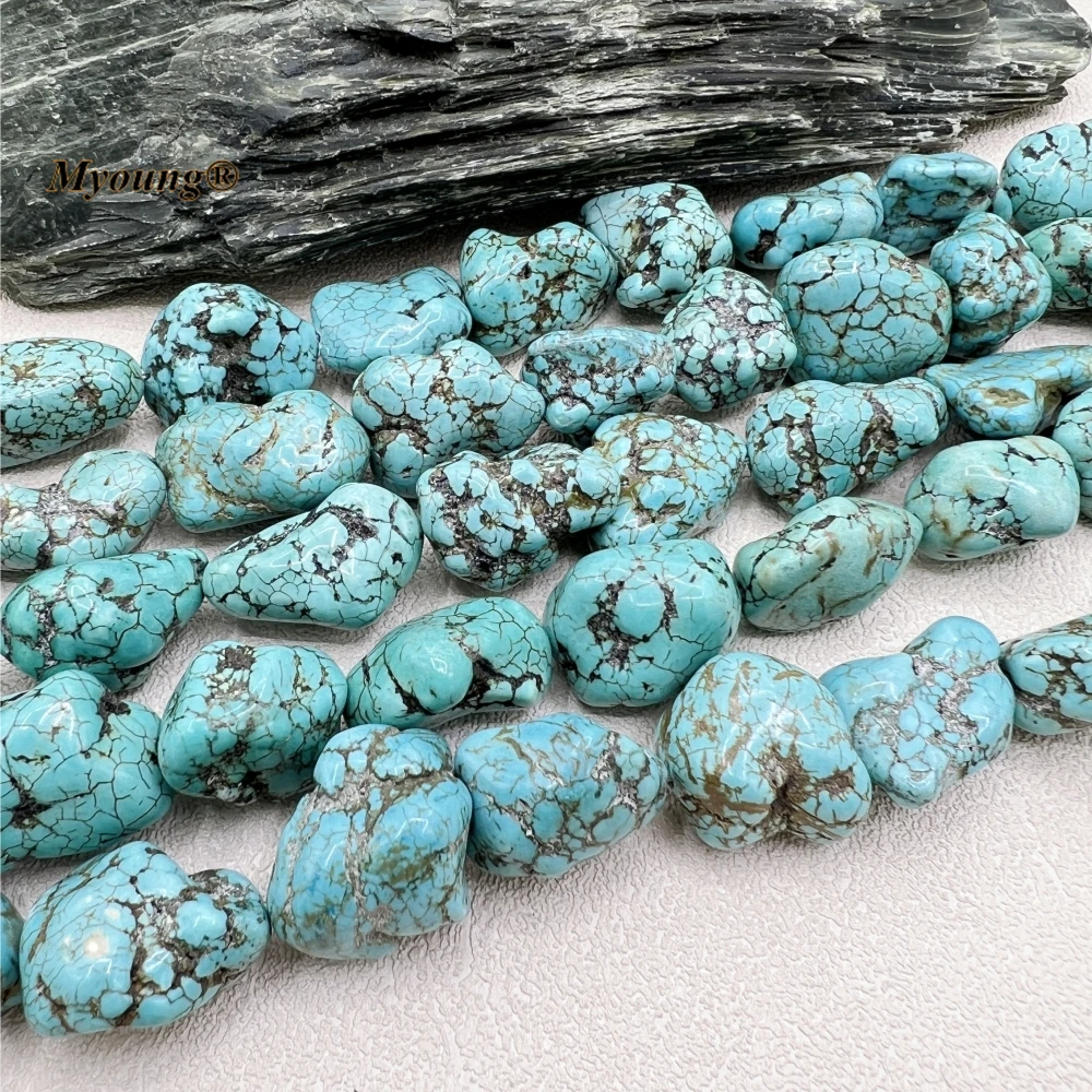 2Strands Irregular Large Natural Blue Turquoises Nugget Beads For DIY Jewelry Making MY230719