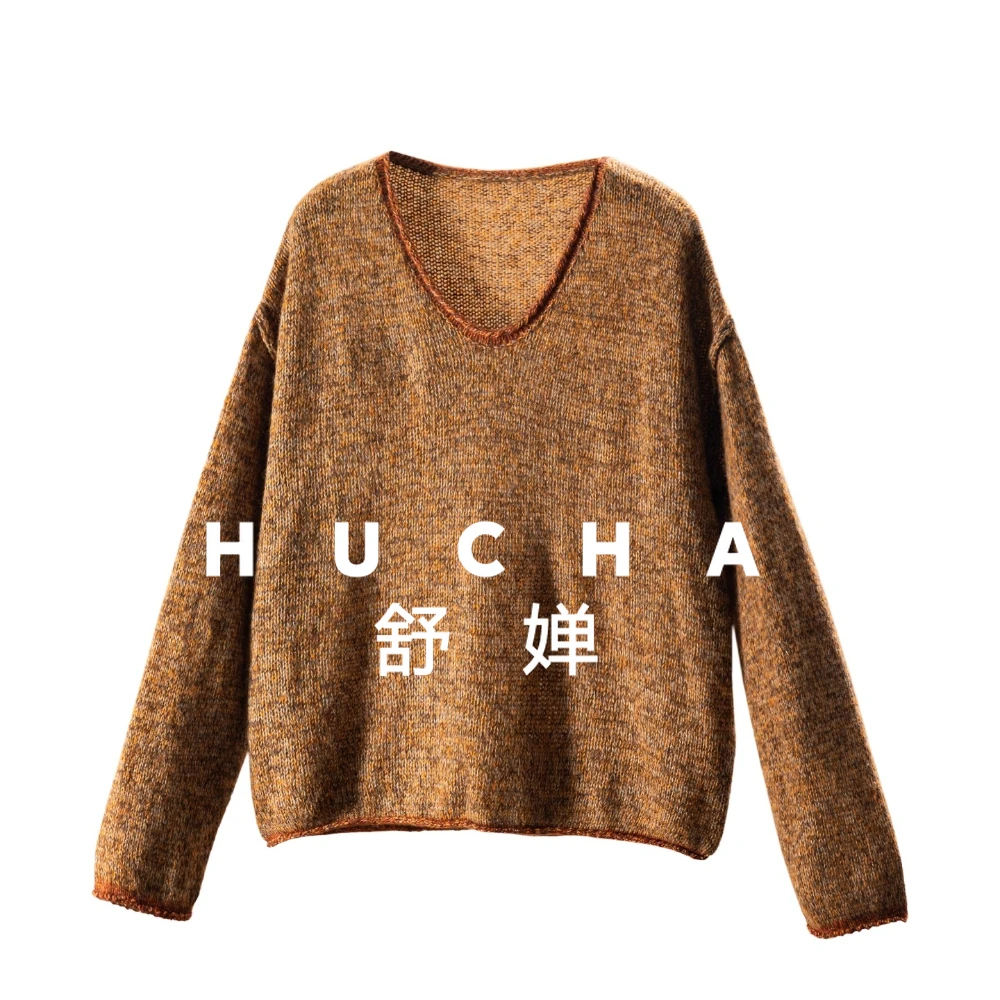 

Романтический дизайн, ленивый стиль, шерстяной кашемировый свитер с длинными рукавами, женский 52F5 Casacos De Inverno Feminino