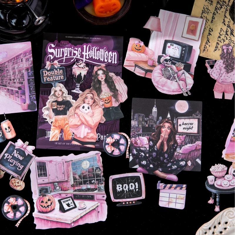20 Stück Überraschung Halloween Nacht Serie Kreative Charakter Handbuch Dekor Aufkleber DIY Tagebuch Scrapbook Ästhetische Aufkleber