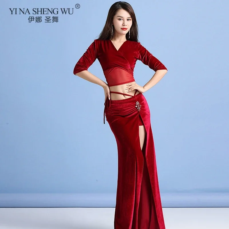 Belly Dance Costume Set Women Profession Bellydance Tops Performance Skirt Clothing Practice Clothes Gypsy Outfit Dress Suit New