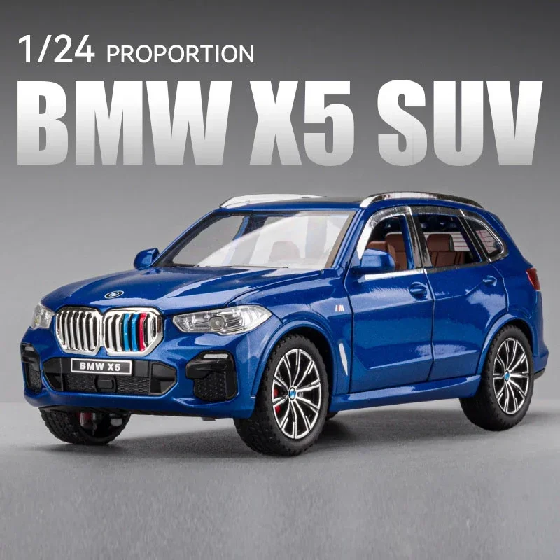 X5 سبيكة SUV نموذج سيارة محاكاة 1/24 BMW مع ضوء الصوت الأطفال المعادن دييكاست لعبة مجموعة السيارات مصغرة Voiture