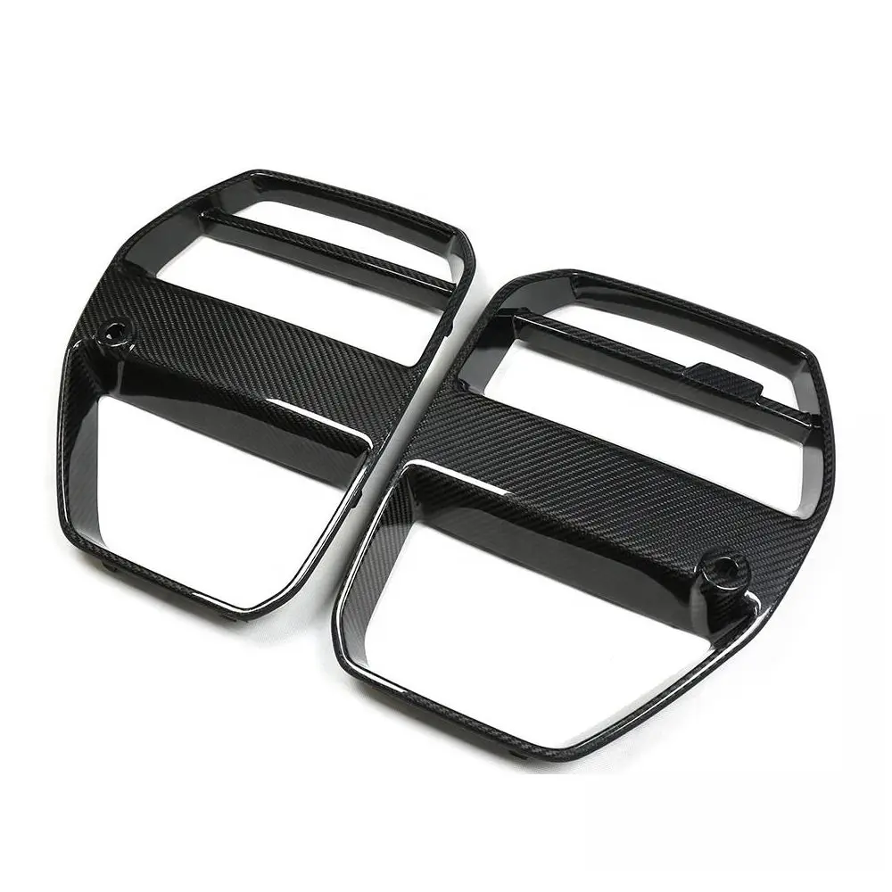 Hot selling：New Pure Dry Carbon V-Style Uto Parts Car Front Grill for  G80 G82 M3 M4 2021-2024 Front Bumper  Grille Frame Tri