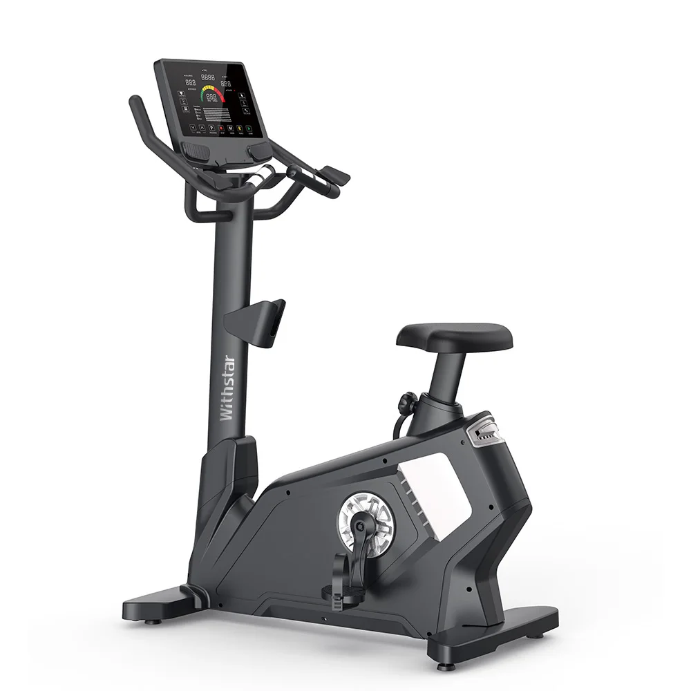 Hotel Gym Club One-Stop Supporting Service LED Screen Upright Cycle Cardio Training Electric Bike Commercial Fitness Equipment