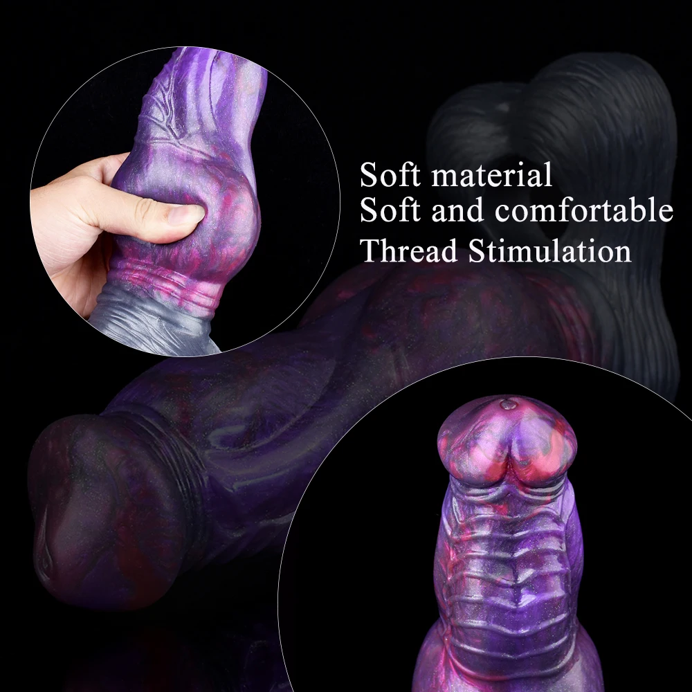 NNSX Silicone Animal Penis Sleeve Enlargement Fantasy Delay Ejaculation Cock Sleeve Enlarger with Knot Male Sex Toys for Couples