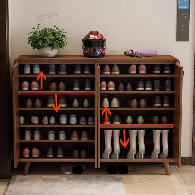 Wooden Storage Shoe Cabinets Balcony Custom Home Furniture Multilayer Indoor Shoe Cabinets Accept Vestibule Armario De Zapatos image 3