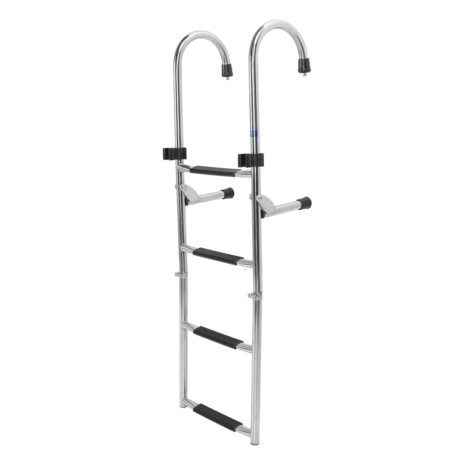 سلم سباحة للقارب قابل للطي 316 من الفولاذ المقاوم للصدأ 4 خطوات سلم قارب عائم مرآة متعددة الاستخدامات مصقولة مع درابزين يدوي للأحواض