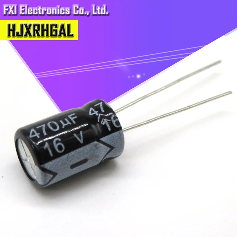 50PCS  16V470UF 8*12mm 470UF 16V 8*12Electrolytic capacitor New original