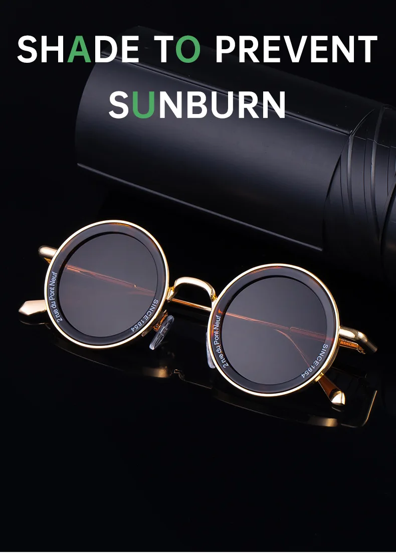 2025 Steampunk-Sonnenbrille für Herren, modisch, rund, Punk-Sonnenbrille, Urlaub, Oculos, Outdoor-Brille, Vintage-Designer, trendige Lentes – Detail 3