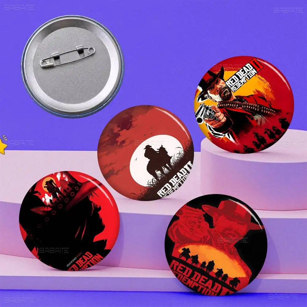 Game R-Red Dead Redemption 2 Soft Button Pin Bright Printed Icon Gift For Friends Badge Collar Brooch Lapel Pin Metal