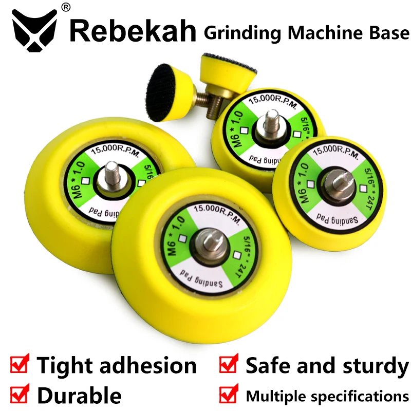 1-6 inch Polishing Sanding Pad Pneumatic Sander Disc Backer Plate Hook&Loop for Pneumatic Rotary Tool Grinder M6/M8 Thread