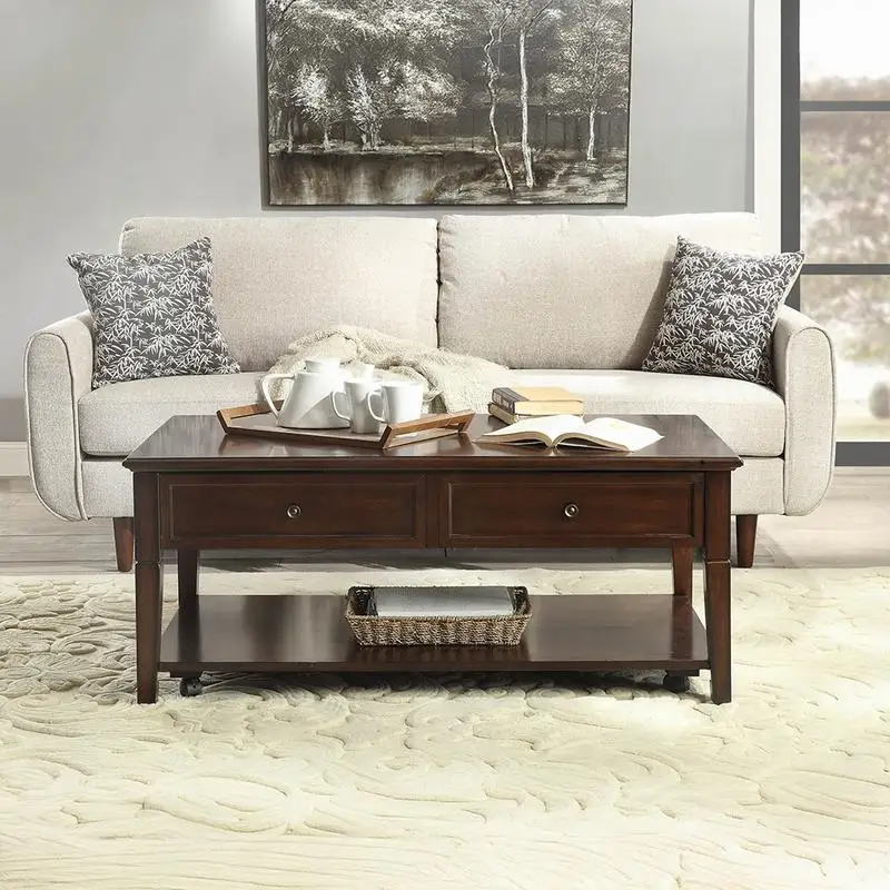 Lift Top Walnut Coffee Table, Modern Design, Adjustable Height, Versatile Functionality – Perfect for Living Room or Lounge Use