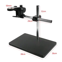 Portable Manual Focus Microscope Holder Diameter 25mm Heavy Duty Multi Axis Adjustable Metal Arm 50MM Ring Support