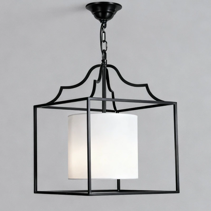 American Industrial Iron Pendant Lights for Balcony Dining Hall Ambiance Room Decoration Fixtures Metallic Luster Illumination