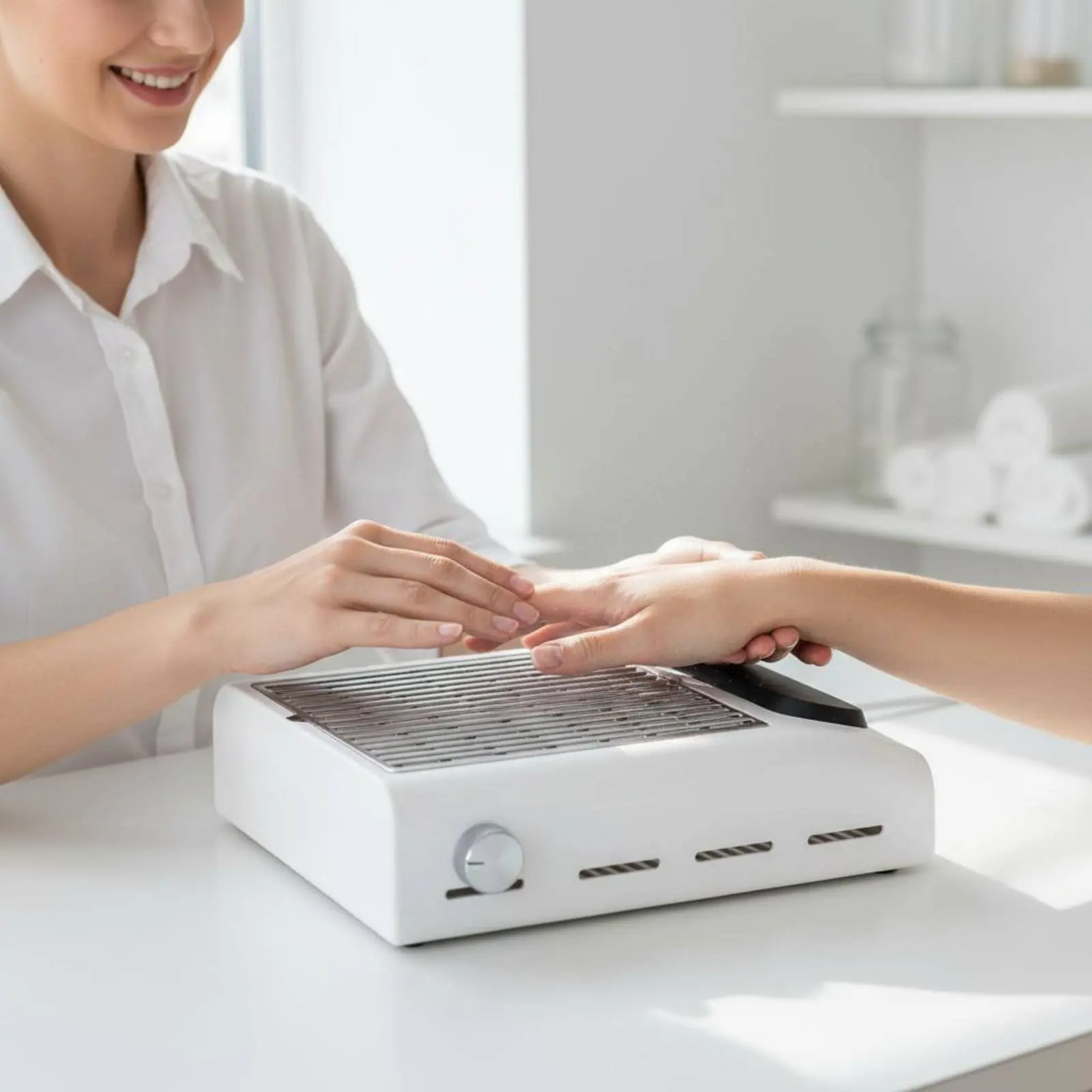 

Nail Particles Collector Easy to Clean Manicure Particles Suction Machine Desktop Nail Vacuum Quiet Function Heat Dissipation