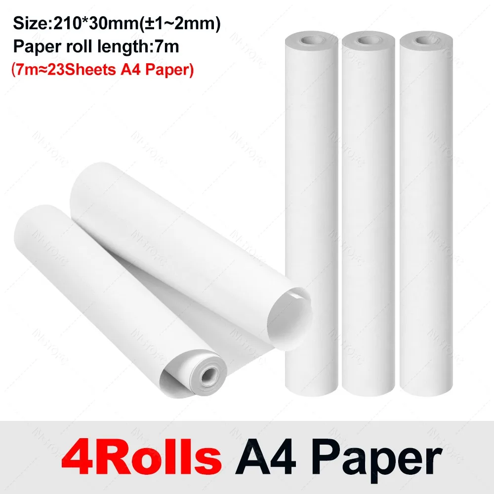 A4 Thermisch Papier 20 Rollen Thermisch Printpapier 210*30mm voor A4 Draadloze Bluetooth A40 Printer Papierrollen sneldrogend - afbeelding 1
