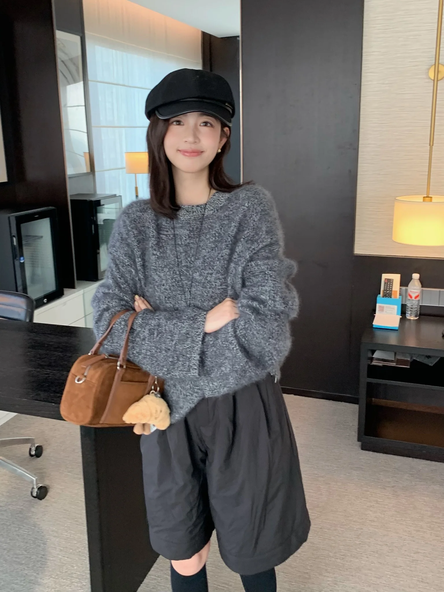 

Женский мягкий уютный вязаный свитер с круглым вырезом, свободный крой, модный, осенне-зимний, с длинными рукавами, комфортный, для повседневной носки, в разных цветах