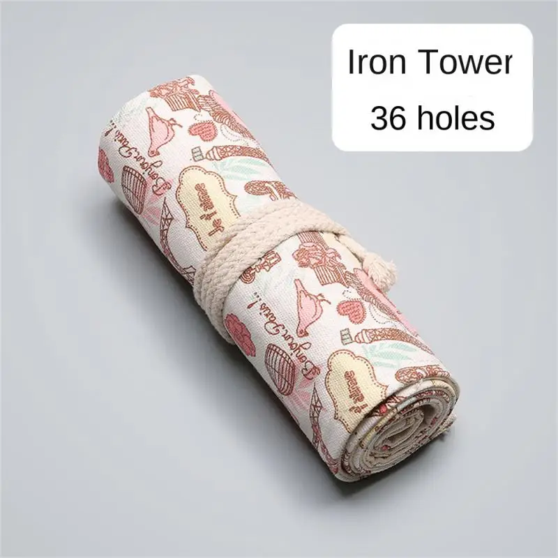 حقيبة تخزين مواد قماشية ، حافظة أقلام رصاص لتوفير المساحة ، مقبس مرن ، تخزين القرطاسية ، لها العديد من الاستخدامات ، 12 فتحة ، 24 فتحة