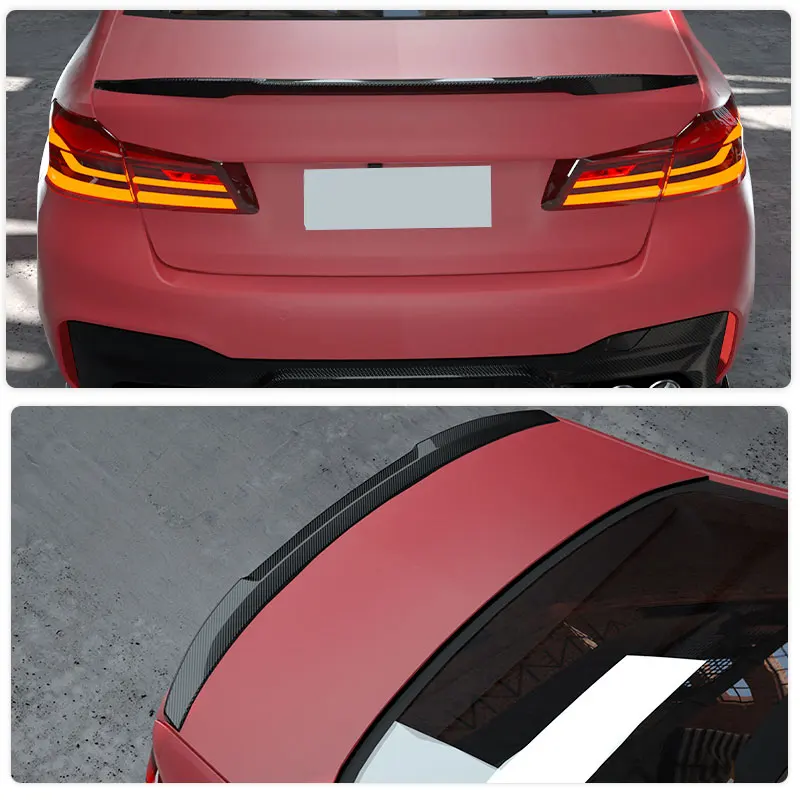 أجنحة سبويلر خلفية للسيارة من ألياف الكربون الكاملة لسيارات BMW 5 Series G30 F90 M5 Sedan 2017-2022 سبويلر خلفي للسباق شفة جناح التمهيد
